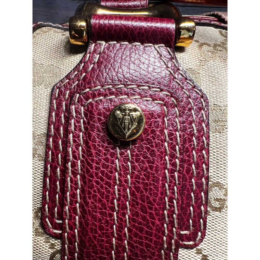 Gucci Aviatrix Monogram Medium Boston Bag - Bordeaux - Picture 9 of 15
